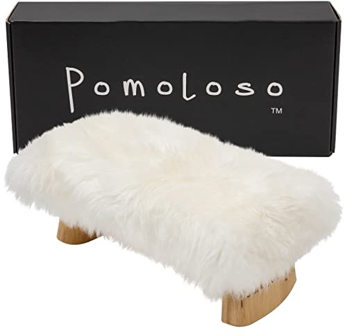 Meditation Bench Luxury Genuine Sheepskin Seat Cover meditate deeper & longer in pure comfort - mindful prayer kneeler - unique ergonomic design supports back and knees to bring health & wellbeing
