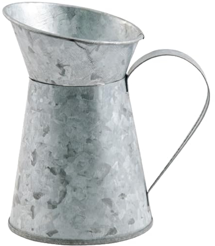 Pot à lait décoratif avec poignée aspect zinc gris étanche vase bougeoir décoration de table mariage anniversaire vintage rétro (théière)