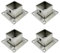Yuqim Confezione da 4 staffe quadrate per pali di ancoraggio per pali in acciaio inossidabile resistente, per recinzioni in legno, ringhiere (3 x 3 cm)