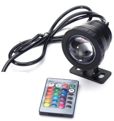 Faretto LED 10W 20W RGB LED Luce Di Inondazione Fontana Subacquea Piscina Stagno Acquario Faretto Lampadina Lampada Da Giardino Esterno Atmosfera perfetta per le feste(Noir,10W)