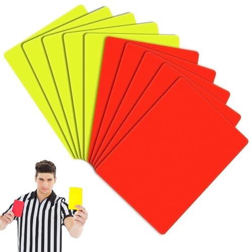 Raheem Lot de 10 cartes d'arbitre de football - Carte jaune et rouge - Carte jaune - Carte rouge - Outil d'arbitre pour les jeux