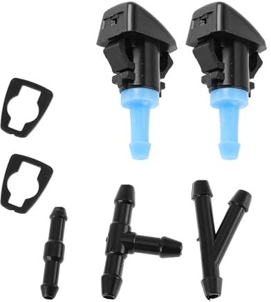HOPESPANNER Boquilla De Lavaparabrisas No.4805742Ac Para Jeep Compass 2007-2010 Negro Azul Boquillas De Pulverización De Parabrisas Delanteras Chorro De Lavado 1 Juego