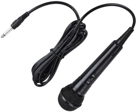 Microphone de karaoké, Microphone de Chant Microphone Portable Portable Bobine Mobile de Bobine câblé Microphone Vocal Dynamique Micro-Microphone Claire Voix pour Haut-Parleur, Ampli, Mélangeur, DVD