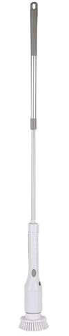 Electric Cleaning Brush – Long Handle Tile Scrubber, Rechargeable Cordless Tool | Replaceable Head Bathroom Cleaner For Grout, Floor Corners And Drill-Level Power Washing, Compact Household Device