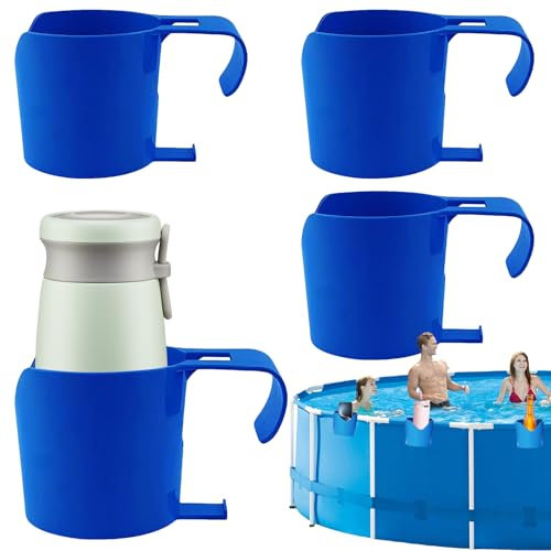 Portavasos para Piscina - Organizador De 4 Piezas para Teléfono,Organizador Antivuelco para Accesorios De Verano En El Bordillo para Teléfono Botella Llave Juguete Natación