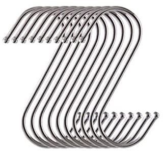 Yesmin 20 Pack in Pack S Shaped Hooks Hanging Hooks Hangers for Bathroom, Bedroom, Office and Kitchen(Silver & Small)