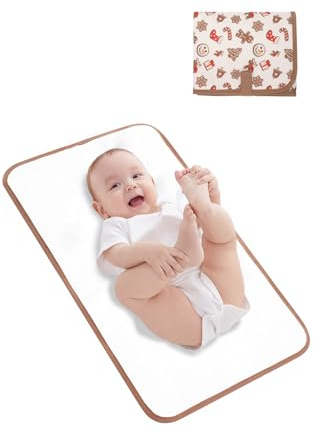Lekebaby Nappy Changing Mat Foldable Baby Change Mats Travel Portable Changing Mat, Gingerbread