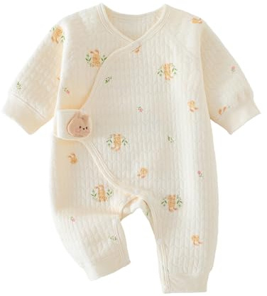 TootyTots Baby sparkdräkt spädbarn en del kostym, nyfödd unisex pojkar flickor långärmad overall lekdräkt,, Tecknad E, 3-6 månader