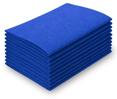 Felt Sheets for Crafts, 10 Pieces 8 X 12 Blue Felt Fabric Sheet Soft Craft Felts Paper Stiff Felts Sheets for DIY Crafts Sewing Quilting Project Patchwork