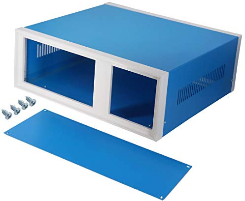 Zulkit Junction Box Blue Metal Project Box DIY Electric Enclosure Case Preventive Case Electrical Box 12.2 x 11.2 x 4.5 inch