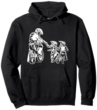Dirt Bike Moto Motocross Padre Biker Figlio Figlio Papà Felpa con Cappuccio