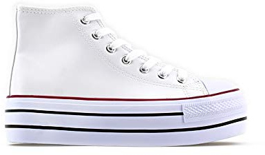 MODELISA - Zapatilla Plataforma Cierre Cordón PU Estilo Casual Mujer