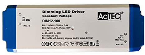 Trasformatore Dimmerabile, 12V 100W, Alimentatore DC, Triac Dimmer Taglio di Fase, Varialuce su 220V, Per Striscia Led 12V