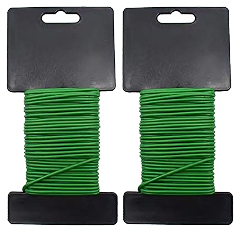 Alambre para plantas de jardín, 2 x 10 m, color verde, suave, para plantas, arbustos y flores, alambre suave de plástico (2,5 mm de diámetro)