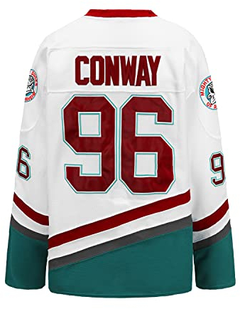 Mighty Ducks Movie Ice Hockey Jersey 96# Charlie Conway Stitched Letters and Numbers