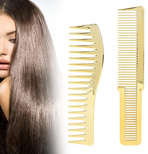 Friseurkamm, Haarschneidekamm feine Zähne für Zuhause(Gold)