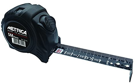 Metrica 38145 - Cinta métrica (5 m x 25 mm), color negro