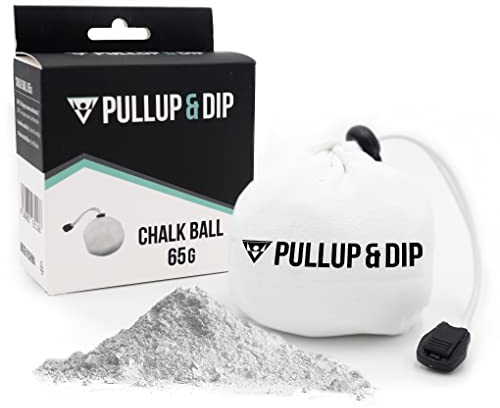 PULLUP & DIP Chalk Ball wiederbefüllbar. Kletterkreide für mehr Griffkraft und Keine Schweißhände. 65 Gramm Magnesia Chalkball. Magnesia Ball für Klettern, Bouldern, Kraftsport, Turnen