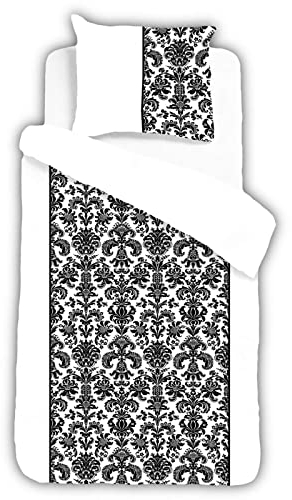 ESPiCO Bettwäsche Sleep and Dream Barock Muster Royal Königlich Gemustert Romantisch Schwarz Weiß Renforcé, Größe:135 cm x 200 cm