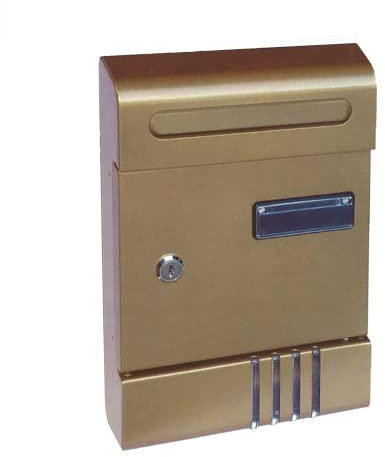 Mondo Viro Cassetta postale in acciaio verniciato resistente con finestrella e targhetta per uso estrno (Bronzo)