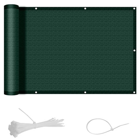 SUNNY GUARD Balkon Sichtschutz 90x400cm HDPE Balkonverkleidung Balkonabdeckung Balkonumspannungen,Sonnenschutz und Atmungsaktivität,Geeignet für Balkon,Garten,Terrasse,mit Kabelbinder,Verde