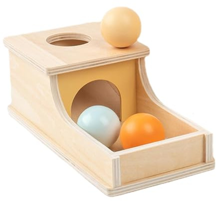 #N/A/a Caja de Permanencia de Objetos de Madera con Bandeja Tres Pelotas para Bebés Niños Niñas