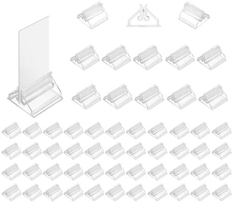 JINXIAN 80 Stück Kartenständer Karten Display Acryl Name Karte Inhaber Kunststoff Mini Spielkartenhalter Wiederverwendung für Brettspielmarker Visitenkarten Fotos Memos Menüs