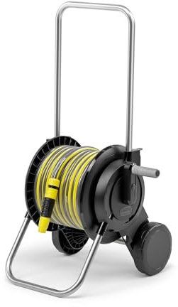 Kärcher HT 2.20 Hose Trolley Set, Compact and Movable with Extra Wide Base, Height-Adjustable Handle, Includes 20 m Kärcher Hose, Black