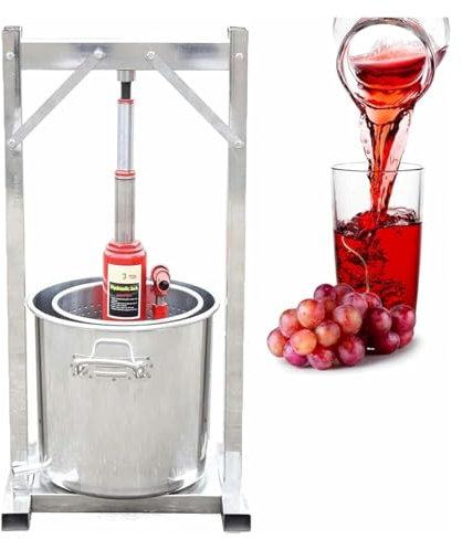 JIURUOZ Torchietto, ​Torchio per Frutta​ Pressa per Bacche Pressa for Vino di Frutta, pressa Manuale, estrattore di pressa Manuale, for Succo, Vino, azionato manualmente(36L)