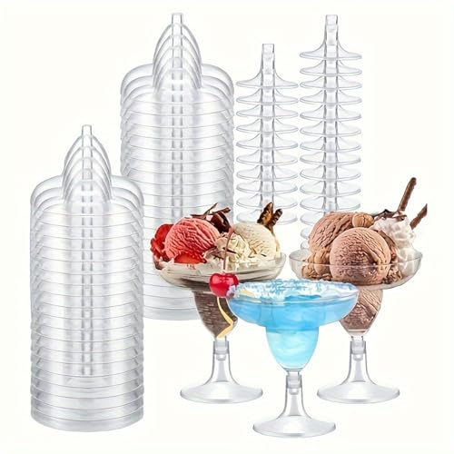 Homeily 20 Reusable Plastic Margarita Glasses Set 5oz Clear Cocktail Cups