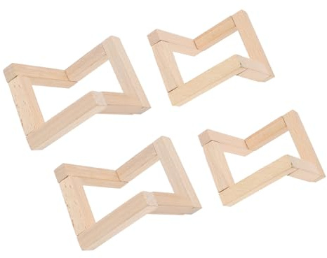 FIXOSHEE Base y Soporte De Lámpara De Luna De Madera Maciza 3d Impresión, Soporte Desmontable Para Lámpara Lunar 7,5 Cm, Juego De 4 Piezas Para Decoración Hogar, Tienda y Restaurante
