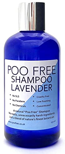 99% Naturale SHAMPOO con ALOE VERA & LAVANDA - 250 ml di POO FREE. Senza Solfati, Senza Parabeni. Concentrato, a bassa schiuma, facile da risciacquare. pH 5.5 Dermoprotettivo per Pelli Sensibili