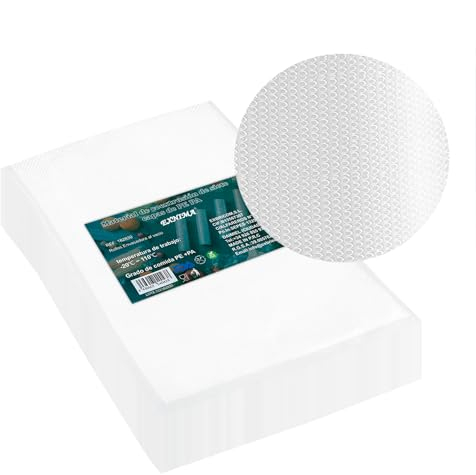 EXNIMA, Bolsa Gofrada Envasado al Vacío, 50, 100, 200, 500 o 1000und 15x25cm Bolsas para Envasar al Vacío, Conservación de Alimentos, Bolsas de plástico Precortadas para comida, BPA Free