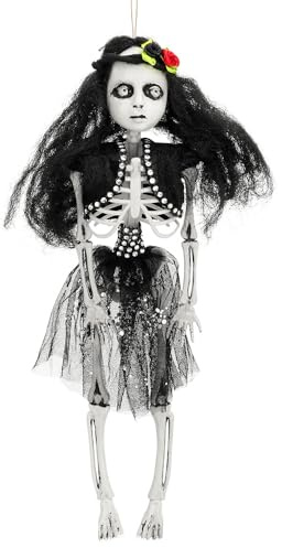 Boland 73201 - Hängende Horror Dekoration, Skelett Tänzerin, 40 cm, Party Deko für Mottoparty und Halloween, Hängedeko