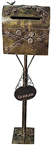 Standing Mailbox - Large Mailbox & Post System – Rust Resistant Mailbox – Includes Address Plaque, Mounting Hardware – Metal Mailbox - Bird Layer Design,Bronze