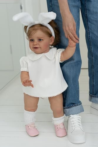 Anano Realistische Wiedergeborene Babypuppen 24-Zoll Realistische Kleinkind Babypuppen Sehen Aus Wie Echte Babypuppen, Weicher Stoffkörper, Geschenk Für Kinder Alter 3+