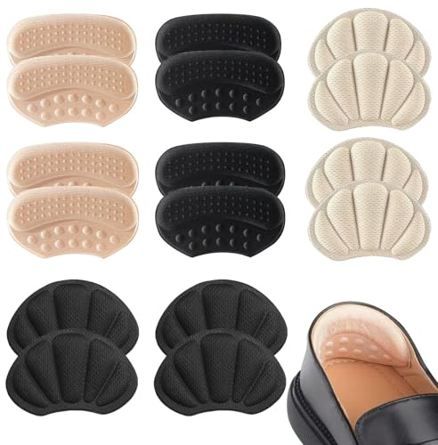 QSZHSL 8 Paires Coussinets de Talon, Coussinets de Coussin de Talons, Protege Talon Éponge Coussinet Chaussure, Auto Adhésif Semelles, pour Empêche Frottements Ampoules Chaussures Grandes