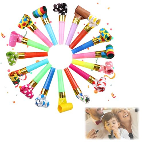 BIRLOZA 20Stück Tröte Trötren Kinder Jubel Partytröten Tröte Fan Fußball Kindergeburtstag Luftrüssel Party Gebläse Pfeife Trompete Trompetenspielzeug