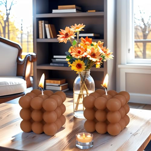 2 Pezzi Candele a Bolle Fatte a Mano, Candele Profumate Naturali e Profumate, Candele a Cera di Soia Naturale Candela Fatta a Mano per Compleanno, San Valentino, Halloween, Ringraziamento, Natale