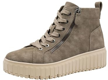 Jana baskets montantes femme plateformes vegan, Taupe, 38 EU