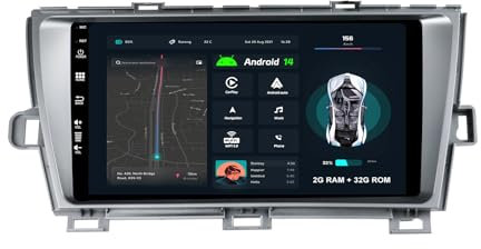 MISONDA [2GB+32GB] Android 13 Radio Coche para Toyota Prius 2010-2015-[CarPlay/Android Auto/DSP/GPS Built-in]-9» IPS Cámara -Dab/Mirror Link/Bluetooth 5.0/360° Cámara/Control de Volante