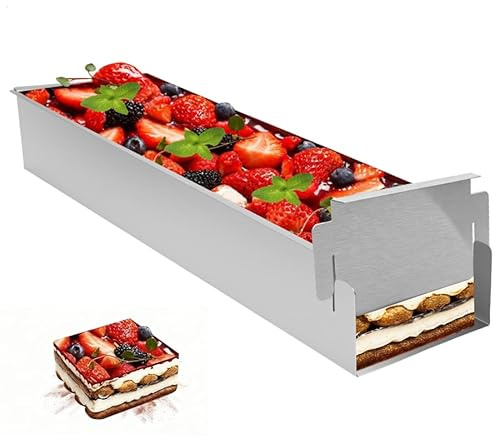 TNTGMG Molde rectangular para tartas de queso, molde de tiramisú de acero inoxidable, no tóxico, antiadherente, libre de BPA, moldes reutilizables para tartas, brownies, tartas de queso, lasaña y pan