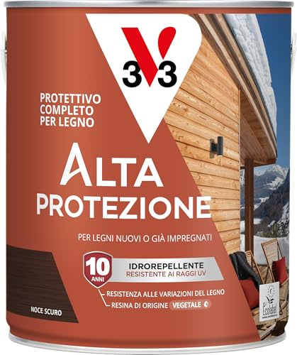 V33 - Protettivo Completo per Legno BIO Alta Protezione all'Acqua - Noce Scuro - 2,5 L