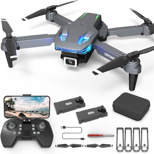 Drone avec Caméra 1080p, Wipkviey T28 RC Pliable Quadcopter pour Débutants et Adultes, 2 Batteries, FPV Drone avec 3D Flips, Maintien d'altitude, Selfie par Geste, Vol par Trajectoire