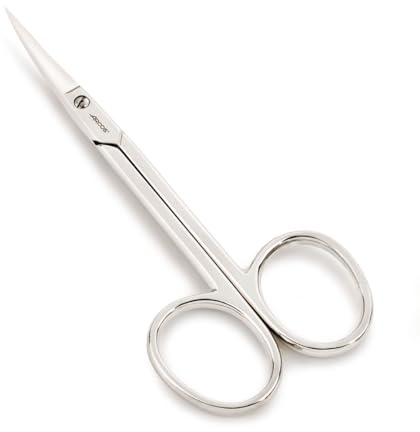 Arcos Tijeras Manicura Curva de Acero Forjado, Uso Profesional y Doméstico, 102 mm, Niqueladas en Plata, Serie Style