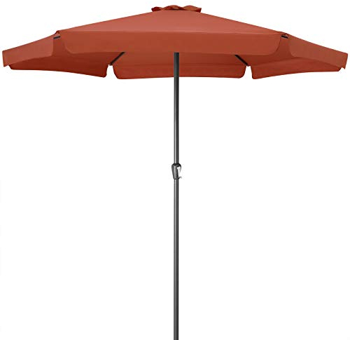 Deuba Parasol Ø 330 cm terracotta Parasol en aluminium avec manivelle Protection solaire UV 50+ jardin terrasse extérieur