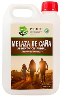 MELAZA POBALLE PER ALIMENTI ANIMALI - Mucche, Capre, Pecore e Cavalli. Caraffa da 2,5 kg di MELAZA di canna ad alta purezza.