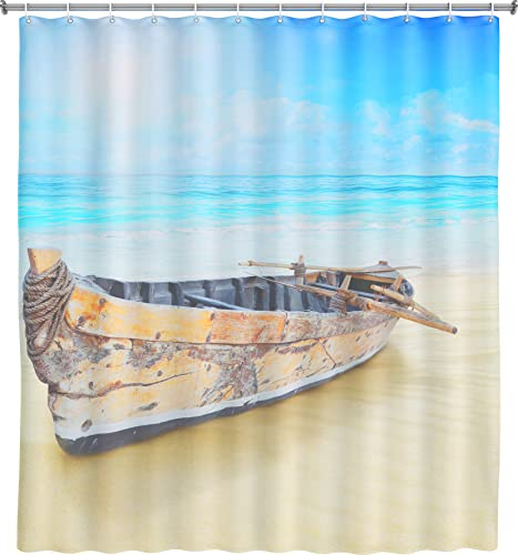 Cornat Duschvorhang Art of Acryl+ Journey - Einzigartiges Motiv - Wasserabweisend & Anti-Schimmel-Beschichtung - Waschbares & pflegeleichtes Polyester / Spritzschutz / Dusch-Abtrennung / DVDH332