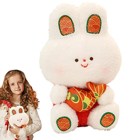 Anloximt Chinesisches Neujahr Plüsch,Kuscheltier Figur Puppe Spielzeug - Lunar Maskottchen Plüschtier Tischdekoration