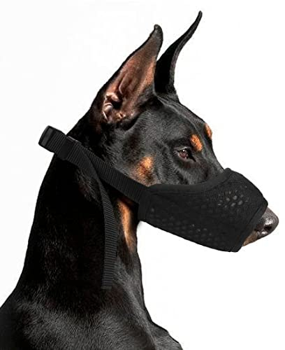 YAODHAOD Maulkorb für Hunde,mit Abgerundetem Mesh Schlaufe Atmungsaktive Hundemaulhülle,Verhindert das Fressen, Beißen und Kauen (L, schwarz)